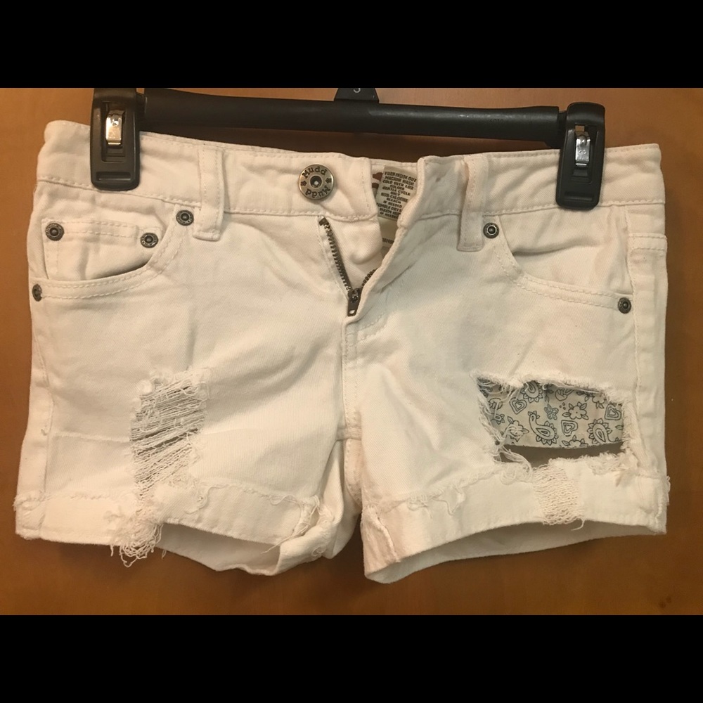 Soft white denim shorts